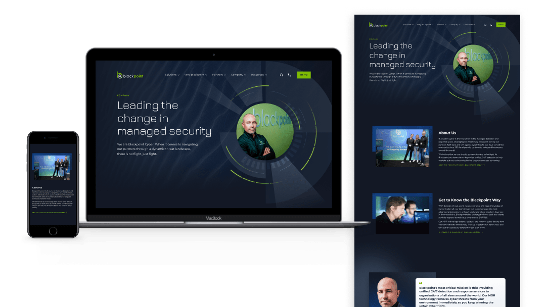 Blackpoint Cyber website Company page